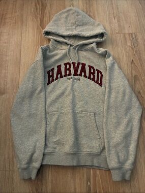 H&M Gray Hoodie with Red Harvard Applique - Women